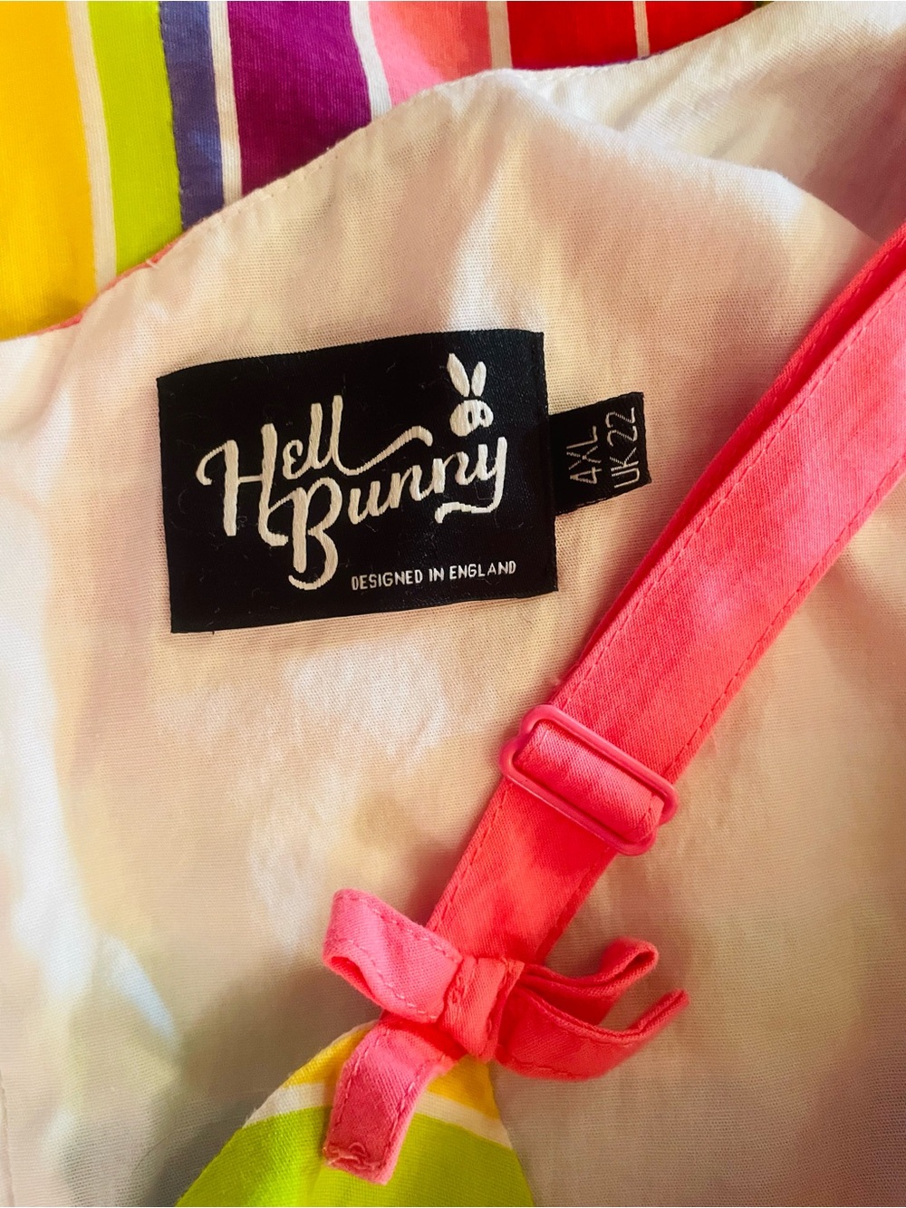 Hell Bunny Over The Rainbow Stripe 50's style Dress Wmns 4XL - Picture 4 of 12
